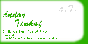 andor tinhof business card